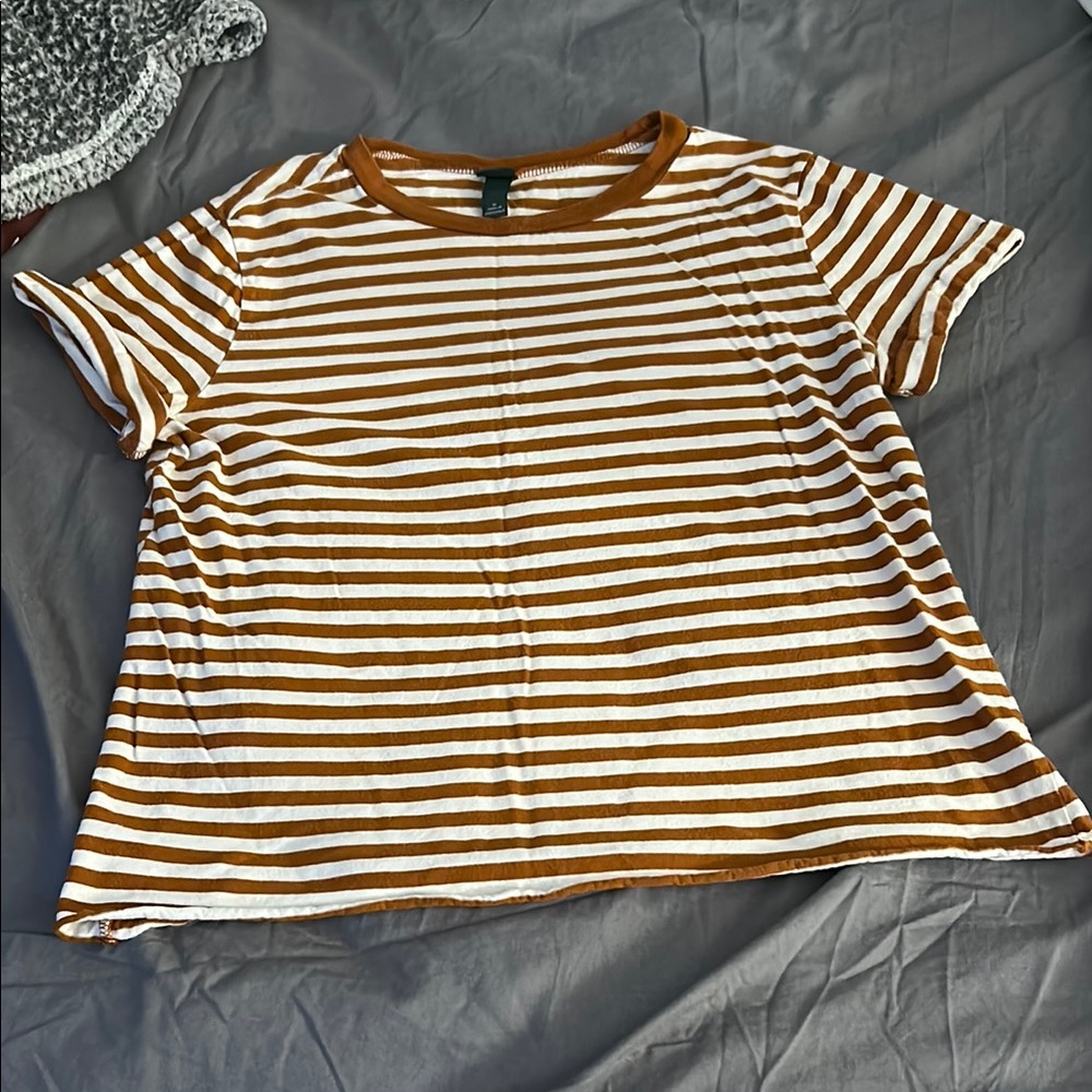 Wild Fable Brown Tan Boxy Crew Neck T-Shirt